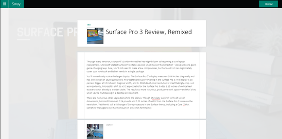 microsoft sway 2 layout