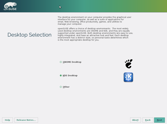 opensuse 13.2 installer desktop selection