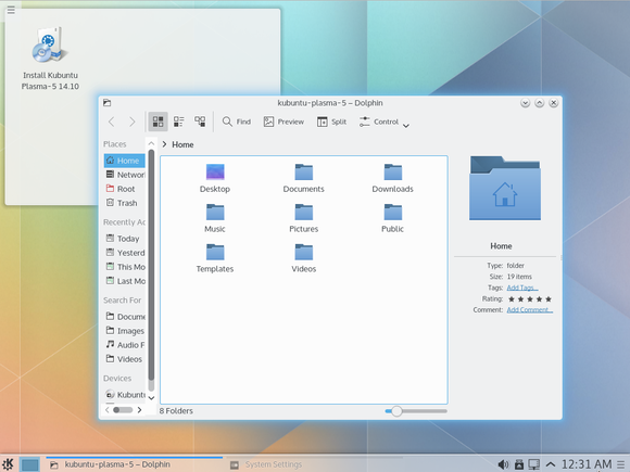 plasma 5.0 desktop window
