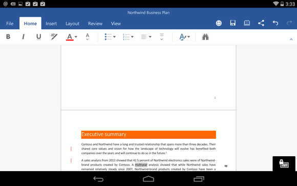 Office for Android Microsoft Word