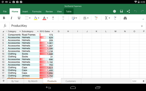 Office for Android Microsoft Excel