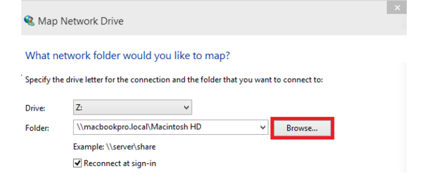 map mac network drive on windows