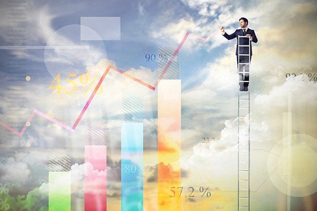 trends data chart growing ladder cloud