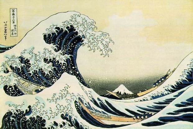Tsunami by hokusai 19th century by Katsushika Hokusai