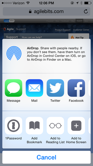 1password ios8 extension