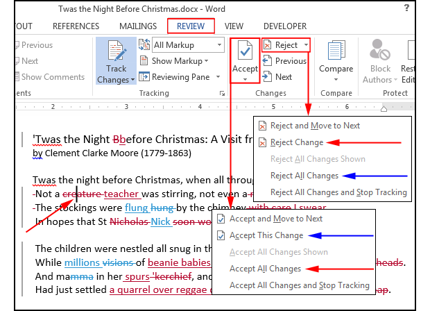 using track changes in word 2010