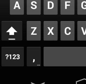 android typing tips caps lock