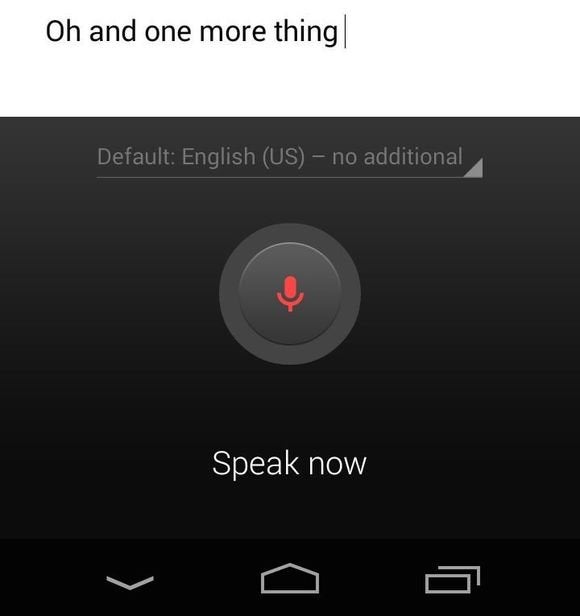 android typing tips dictation
