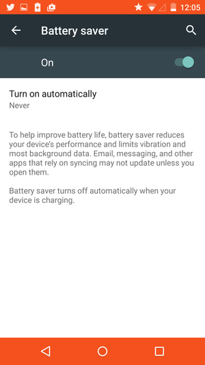 battery saver toggle