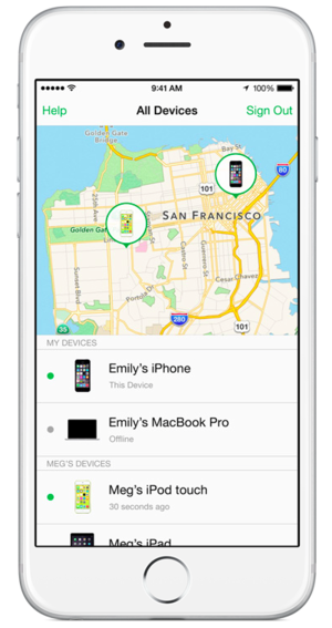 family sharing find my iphone