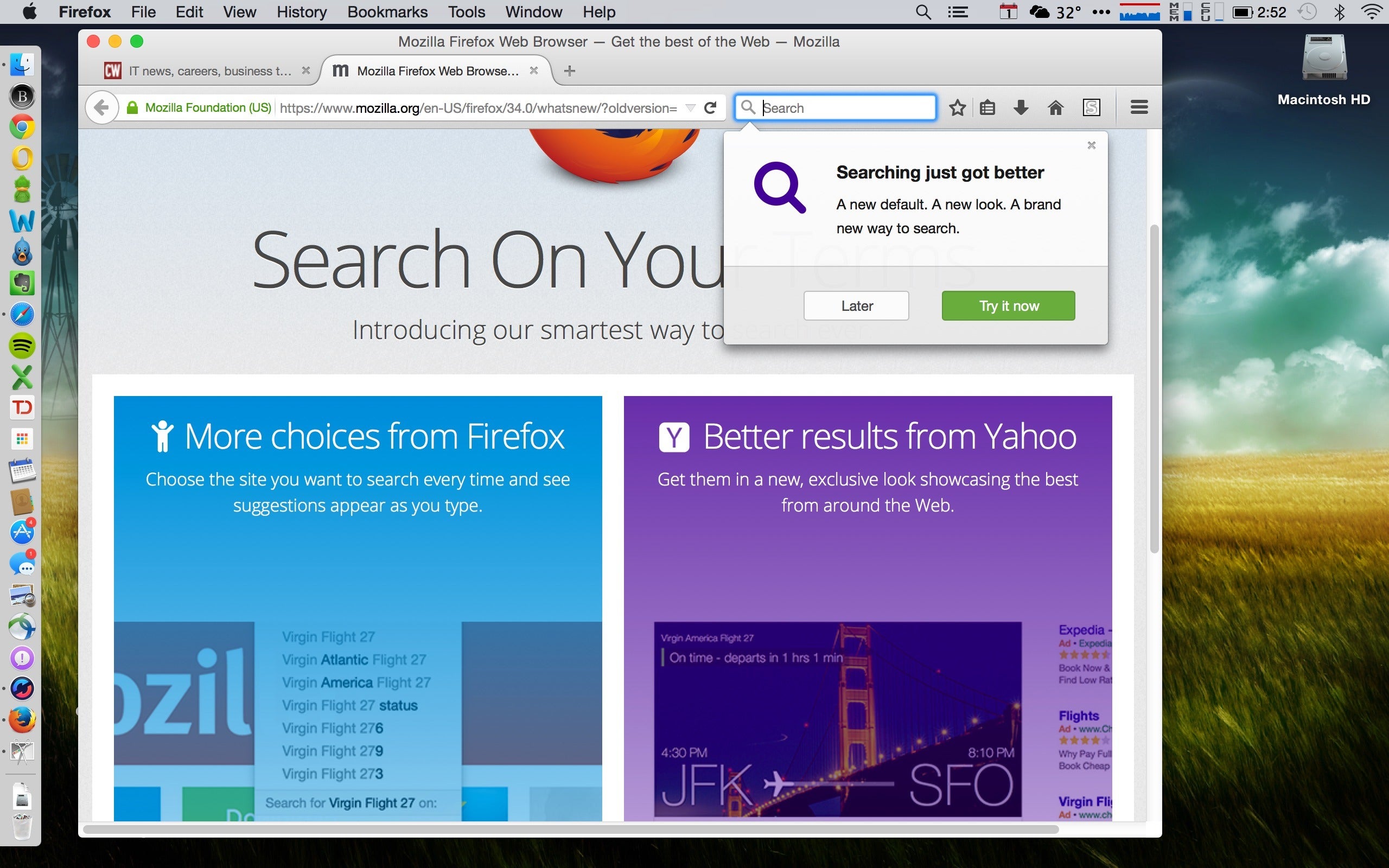 Update: Firefox 34 seeks user OK before changing search to Yahoo