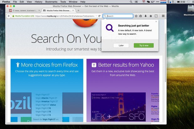 Firefox asks users about changing search providers