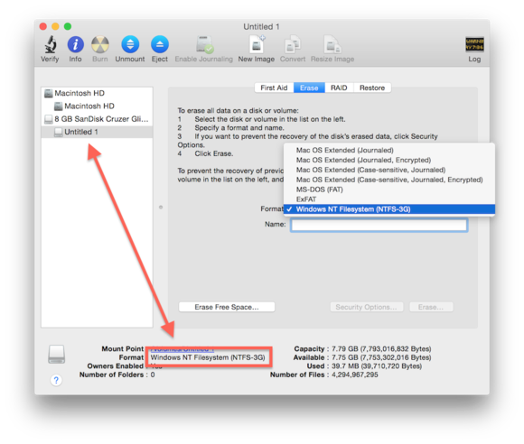 format ntfs 3g