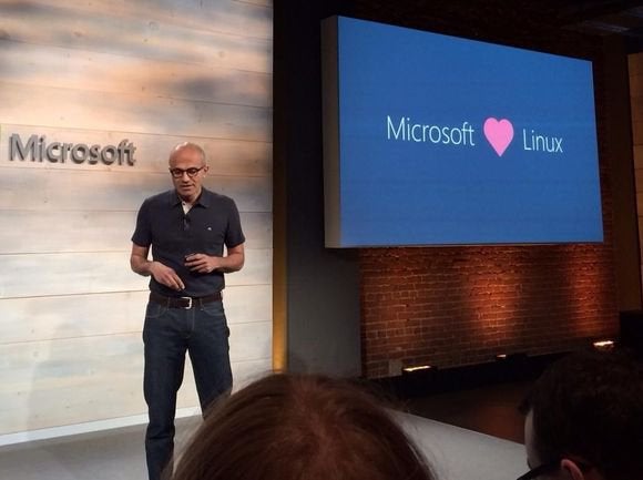 satya nadella microsoft loves linux