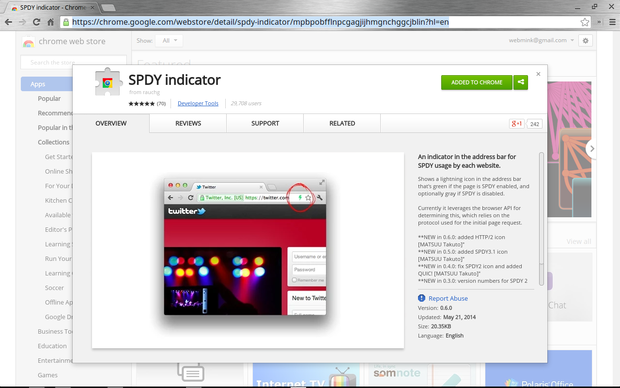 SPDY Indicator for Chrome