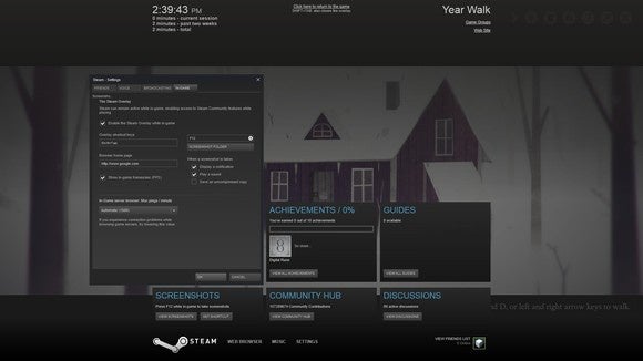 Steam frame rate counter
