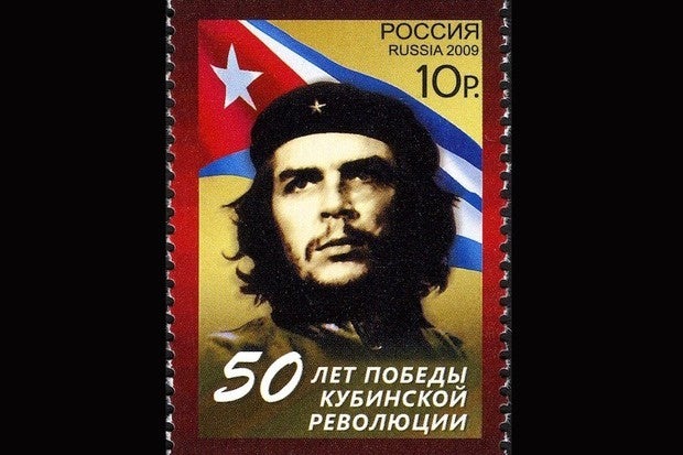 Postage stamp from Russia marking Cuban revolution