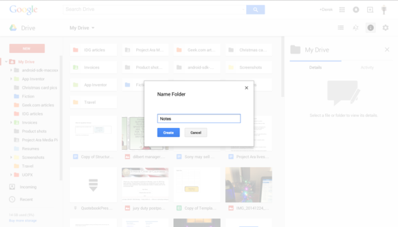 google drive notes folder