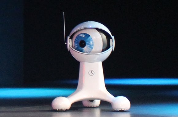 mercedes benz cambot white robot