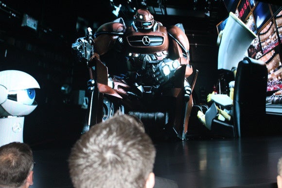 mercedes benz cambot white robot cartoon