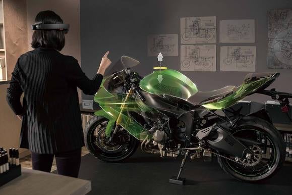 microsoft hololens demo motorcycle