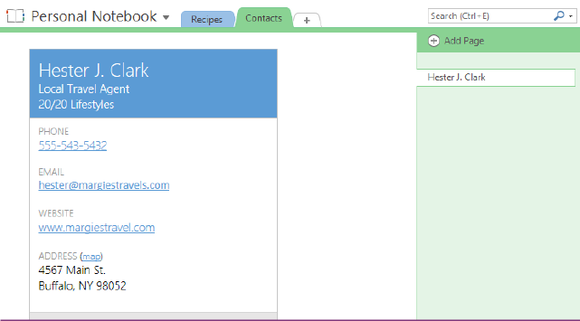 onenote business card 2
