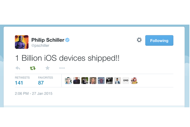 phil schiller says apples shipped one billion ios devices