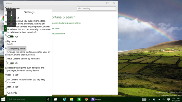 Microsoft Windows 10 Build 9926 cortana