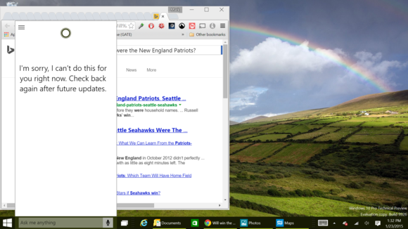 Microsoft Windows 10 Build 9926 Cortana