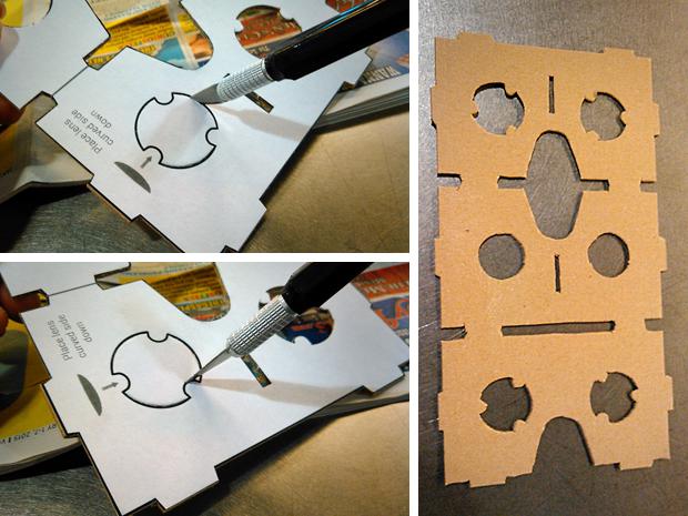 DIY Google Cardboard viewer - cutting cardboard