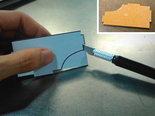 DIY Google Cardboard viewer - cutting cardboard pieces