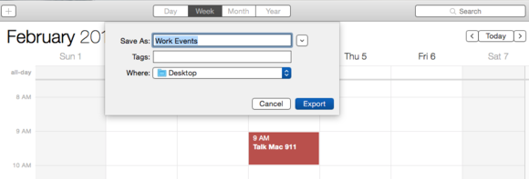 export calendar