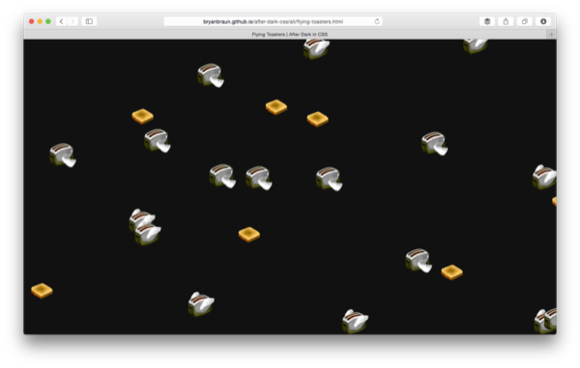 flying toasters in css