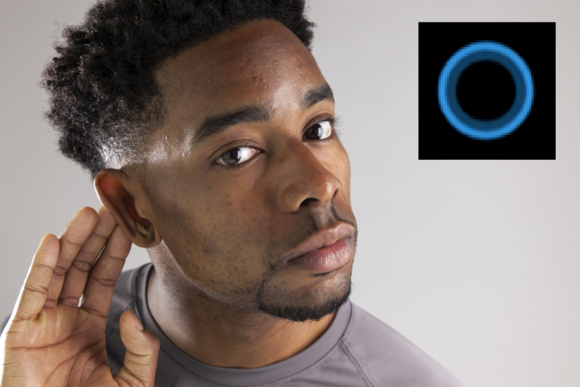 listening person cortana