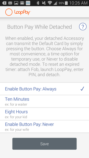 looppay button pay whil detached