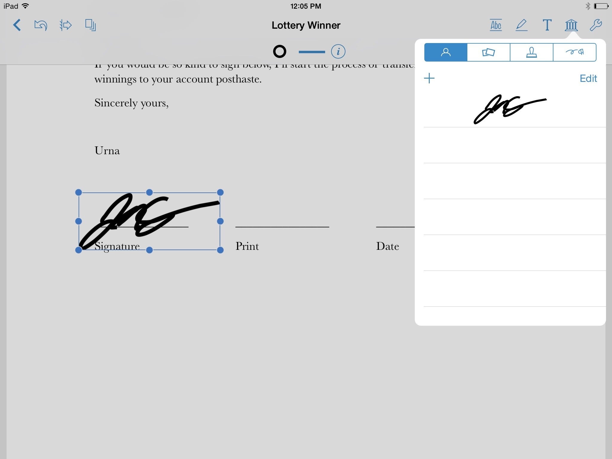 how to create a signature line in word for mac