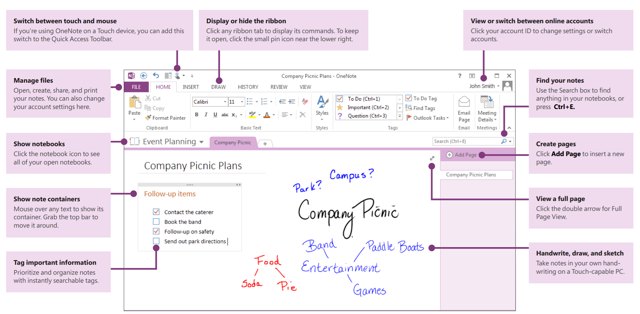 onenote for windows 10 printer