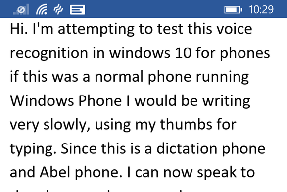 windows 10 phone preview speech recognition
