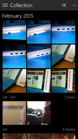 Windows 10 for Phones Photos app
