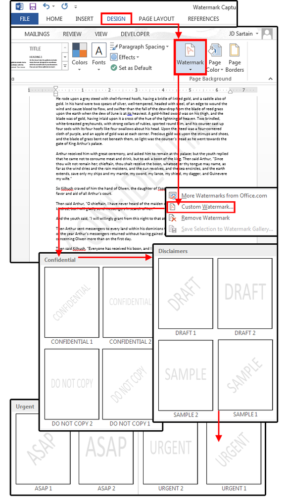 Microsoft Word watermarks: How to customize them for business and ...