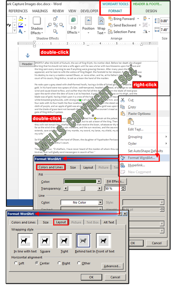 line at top of page after making endnote word