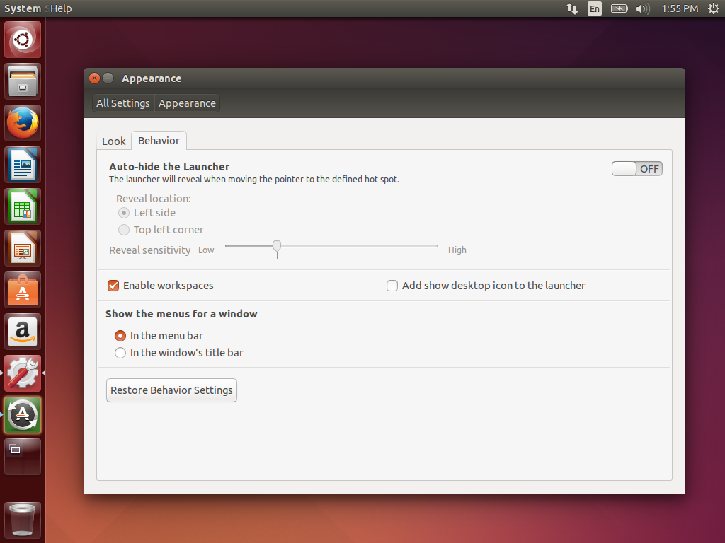 ubuntu change workspace