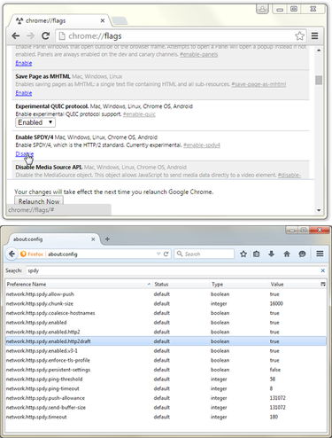 HTTP/2 browser preferences