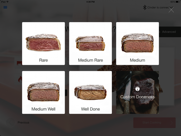 Cinder Sensing Cooker app