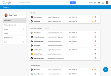 Gmail contacts preview