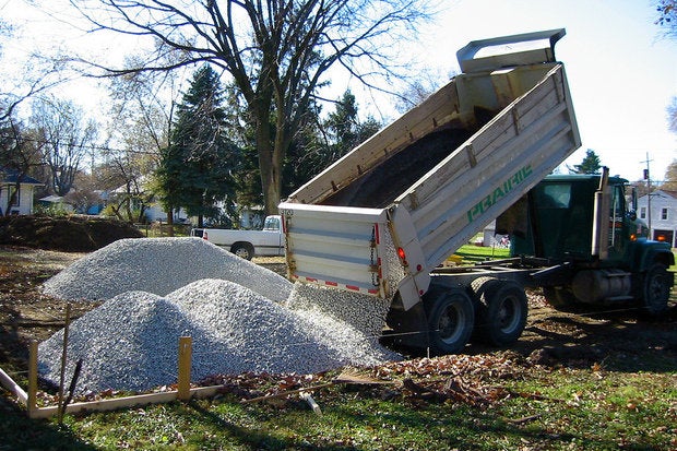 dump truck gravel construction pit