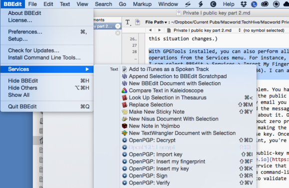 encrypt in bbedit