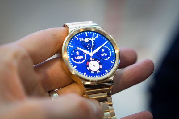 gold android watch