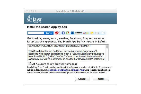 Oracle bundles ask.com adware with latest java for mac