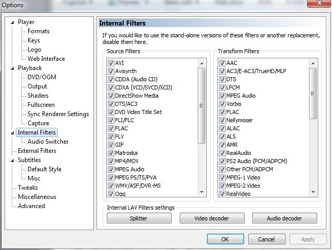 mpc hc codec